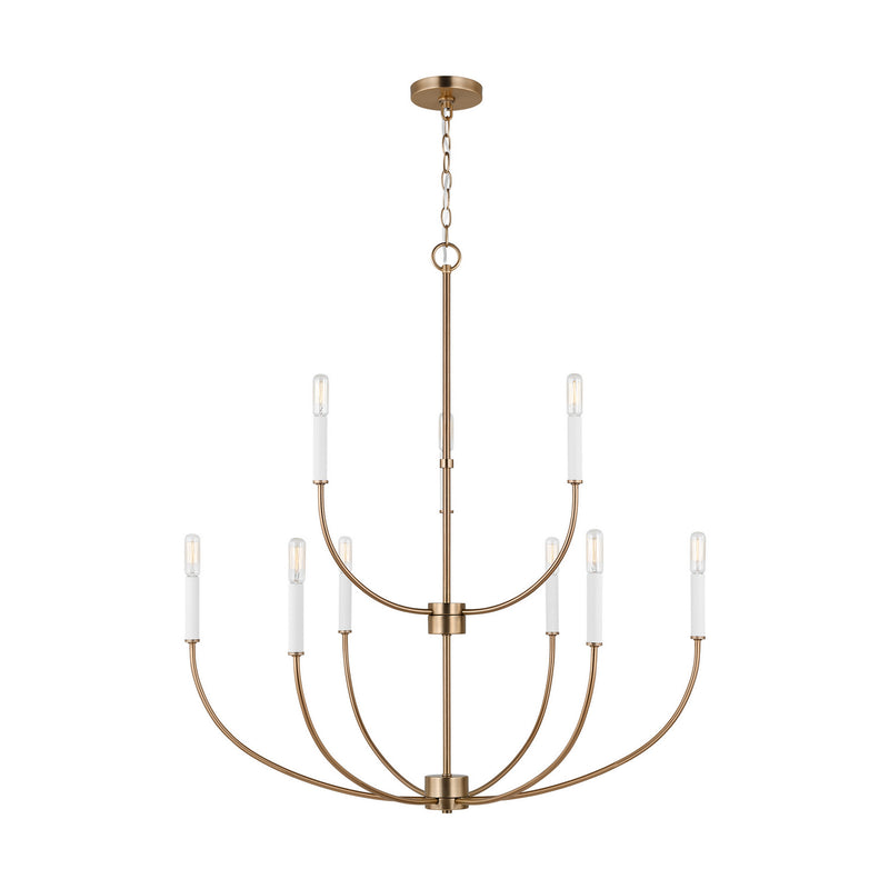 Visual Comfort Studio 3167109-848 Nine Light Chandelier, Satin Brass