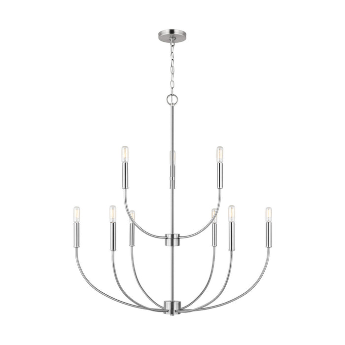 Visual Comfort Studio 3167109-962 Nine Light Chandelier, Brushed Nickel