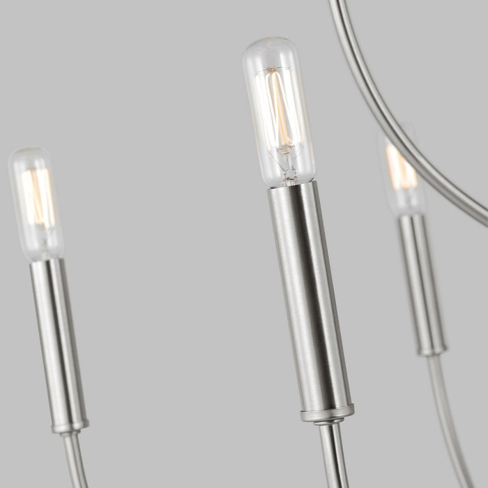 Visual Comfort Studio 3167109-962 Nine Light Chandelier, Brushed Nickel