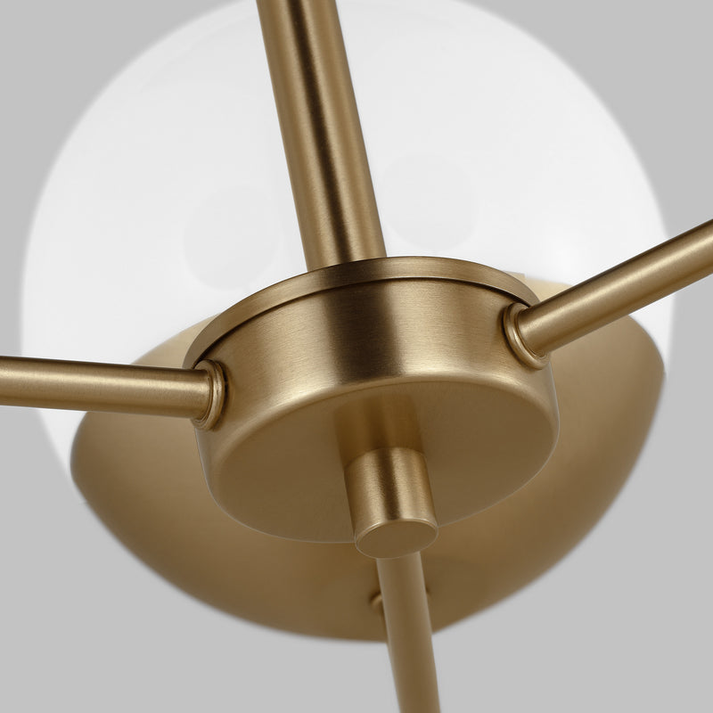 Visual Comfort Studio 3168103-848 Three Light Chandelier, Satin Brass