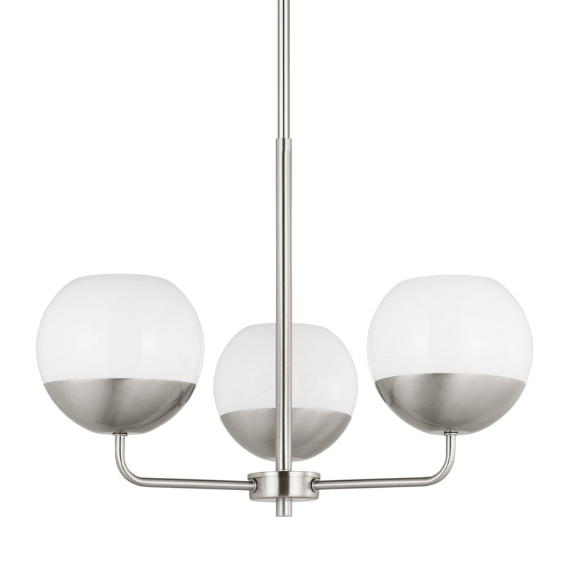 Visual Comfort Studio 3168103-962 Three Light Chandelier, Brushed Nickel