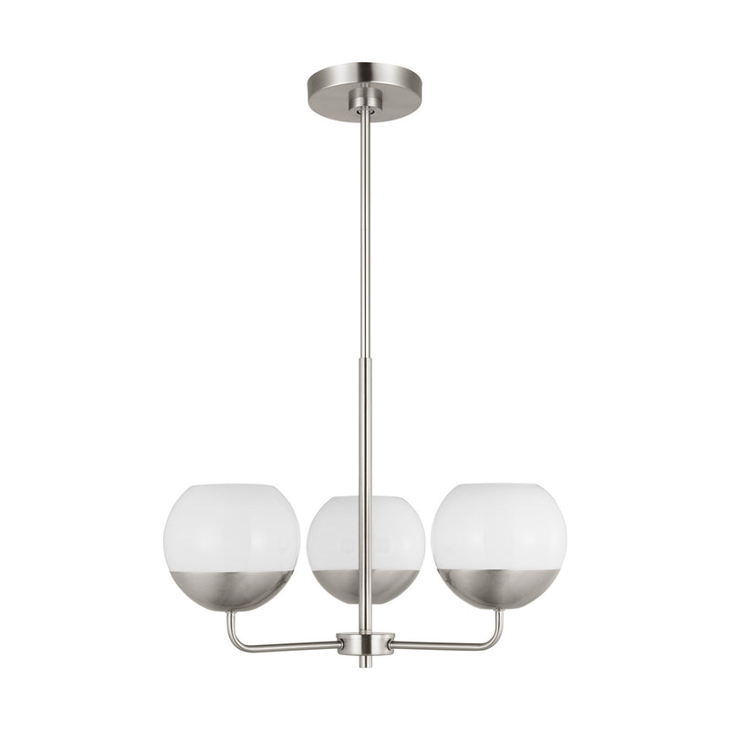 Visual Comfort Studio 3168103-962 Three Light Chandelier, Brushed Nickel