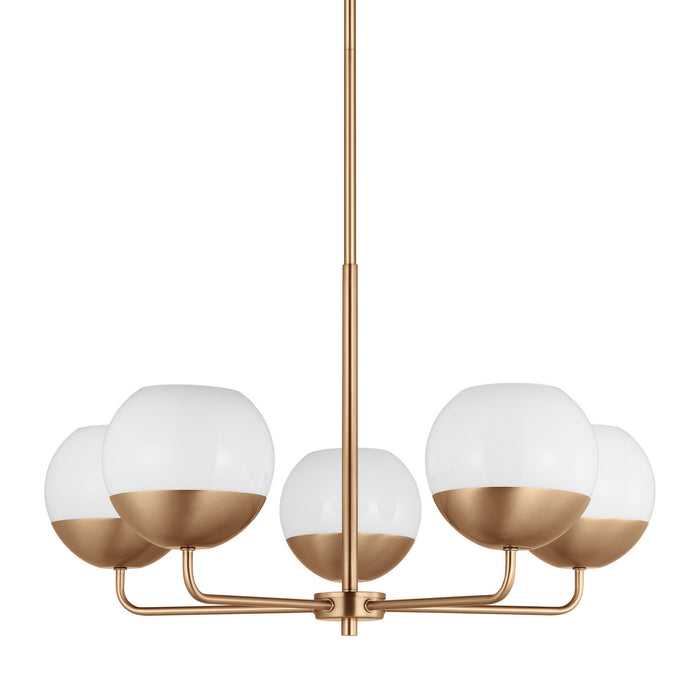 Visual Comfort Studio 3168105-848 Five Light Chandelier, Satin Brass