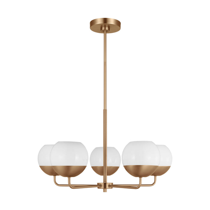 Visual Comfort Studio 3168105-848 Five Light Chandelier, Satin Brass