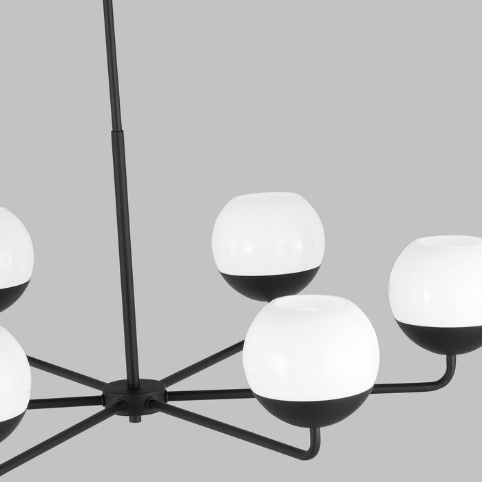 Visual Comfort Studio 3168106-112 Six Light Chandelier, Midnight Black