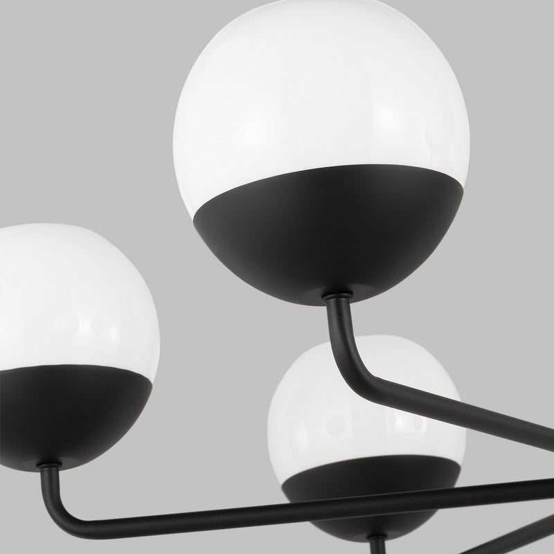 Visual Comfort Studio 3168106-112 Six Light Chandelier, Midnight Black