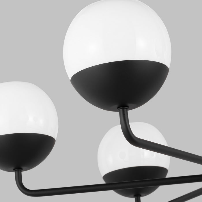 Visual Comfort Studio 3168106-112 Six Light Chandelier, Midnight Black