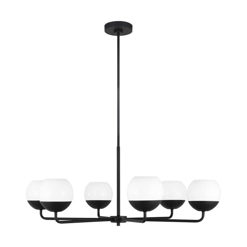 Visual Comfort Studio 3168106-112 Six Light Chandelier, Midnight Black
