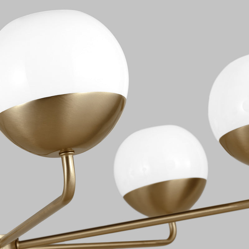 Visual Comfort Studio 3168106-848 Six Light Chandelier, Satin Brass