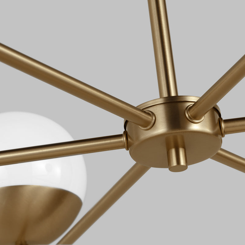 Visual Comfort Studio 3168106-848 Six Light Chandelier, Satin Brass