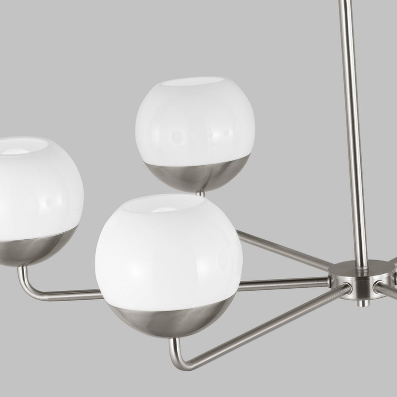 Visual Comfort Studio 3168106-962 Six Light Chandelier, Brushed Nickel