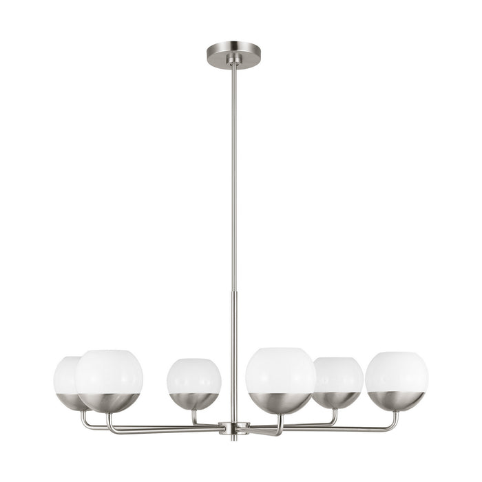 Visual Comfort Studio 3168106-962 Six Light Chandelier, Brushed Nickel
