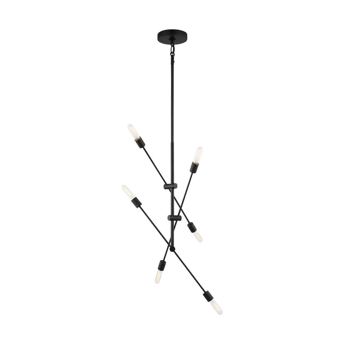 Visual Comfort Studio 3200506-112 Six Light Chandelier, Midnight Black