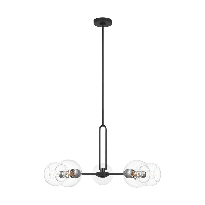 Visual Comfort Studio 3255705-112 Five Light Chandelier, Midnight Black