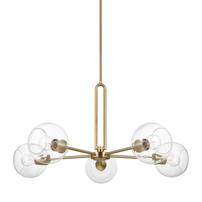 Visual Comfort Studio 3255705-848 Five Light Chandelier, Satin Brass