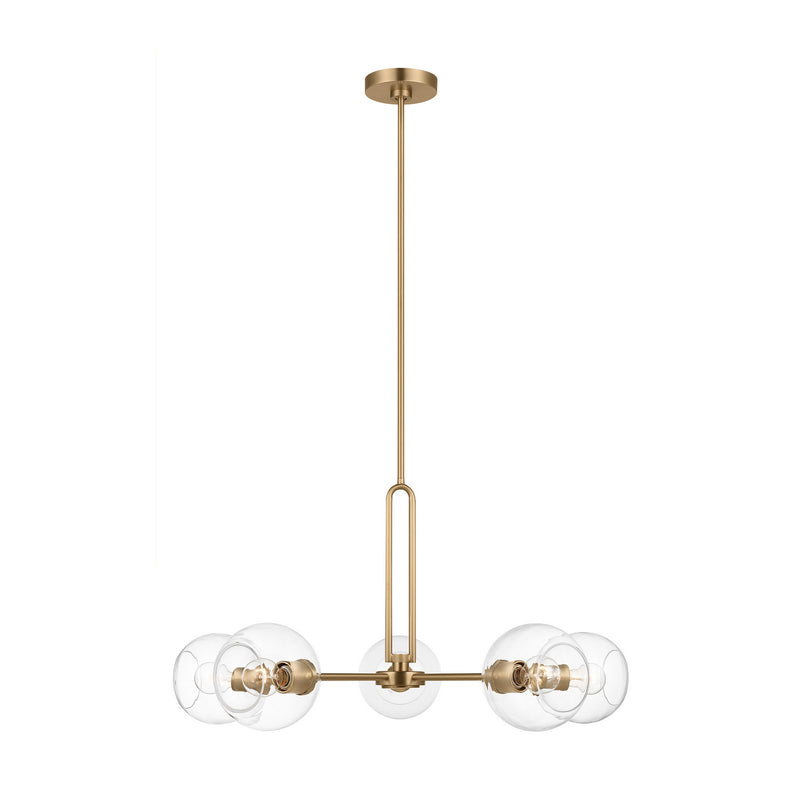 Visual Comfort Studio 3255705-848 Five Light Chandelier, Satin Brass