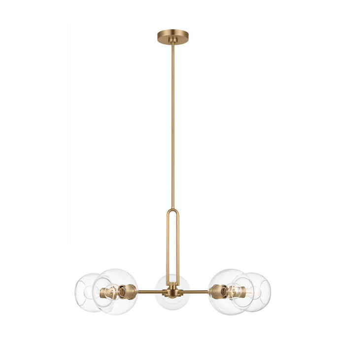 Visual Comfort Studio 3255705-848 Five Light Chandelier, Satin Brass