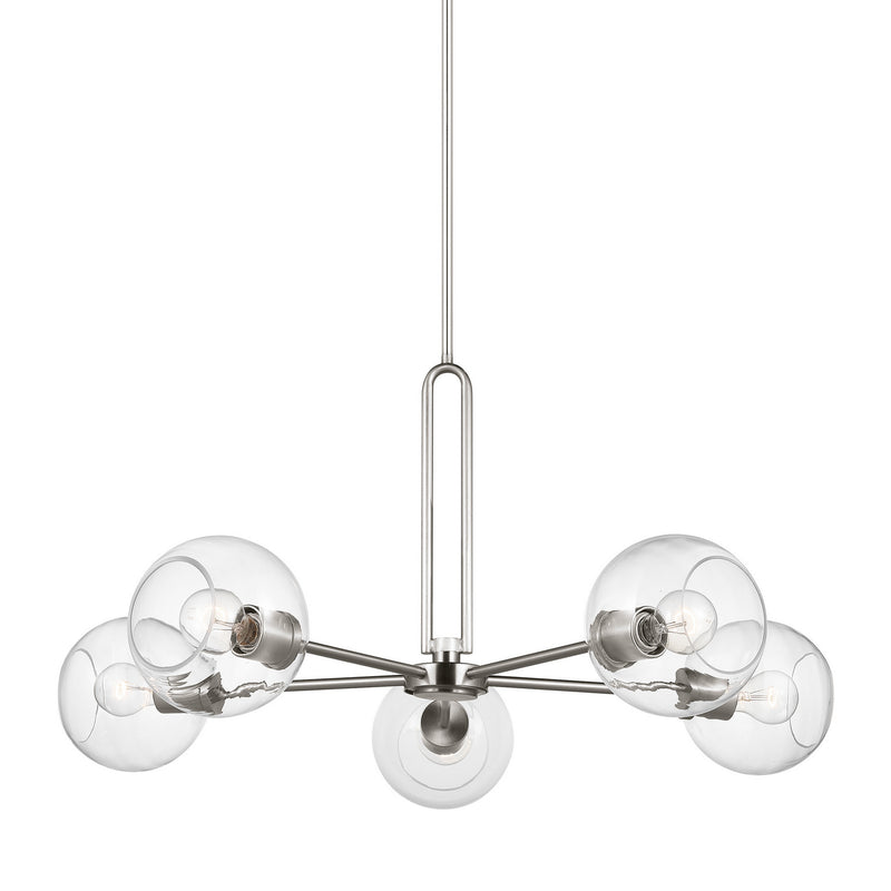 Visual Comfort Studio 3255705-962 Five Light Chandelier, Brushed Nickel