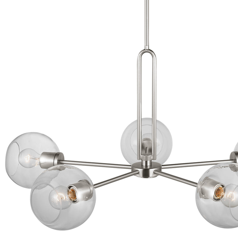 Visual Comfort Studio 3255705-962 Five Light Chandelier, Brushed Nickel
