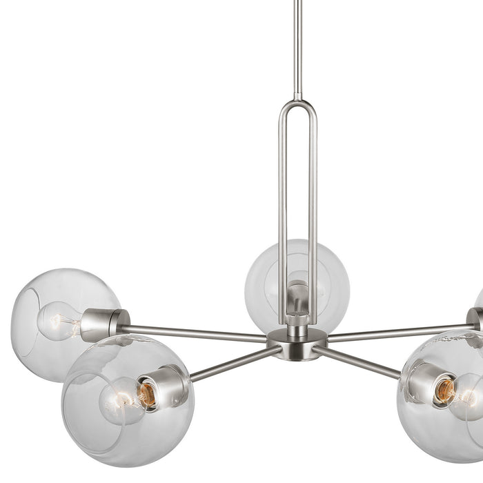 Visual Comfort Studio 3255705-962 Five Light Chandelier, Brushed Nickel