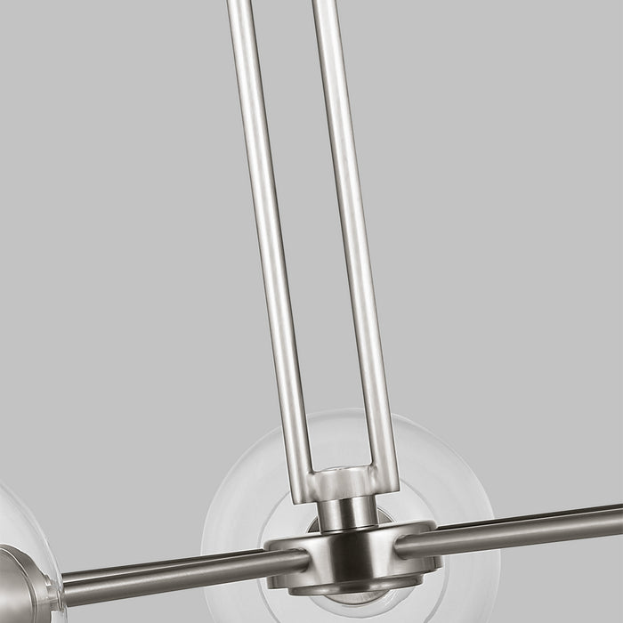 Visual Comfort Studio 3255705-962 Five Light Chandelier, Brushed Nickel