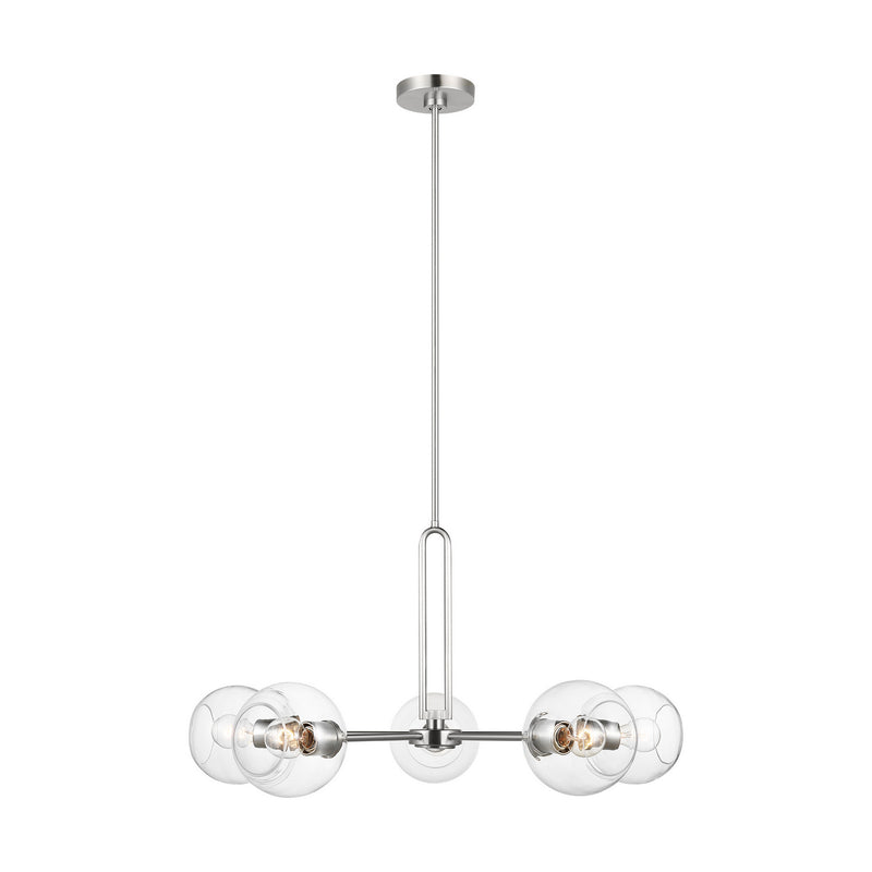 Visual Comfort Studio 3255705-962 Five Light Chandelier, Brushed Nickel