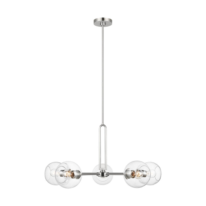 Visual Comfort Studio 3255705-962 Five Light Chandelier, Brushed Nickel