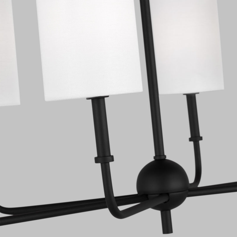 Visual Comfort Studio 3609306-112 Six Light Chandelier, Midnight Black
