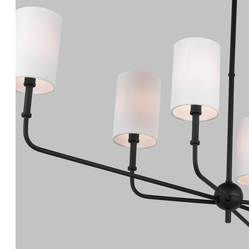 Visual Comfort Studio 3609306-112 Six Light Chandelier, Midnight Black