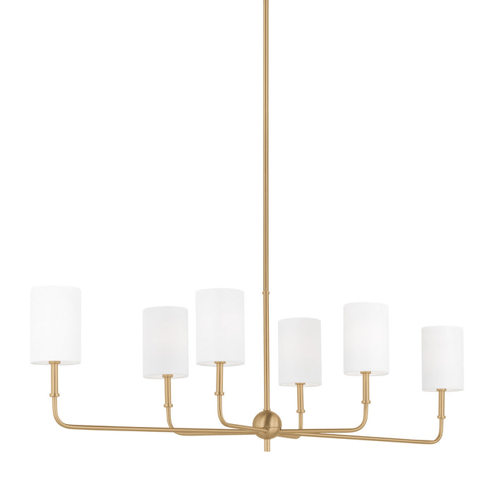 Visual Comfort Studio 3609306-848 Six Light Chandelier, Satin Brass