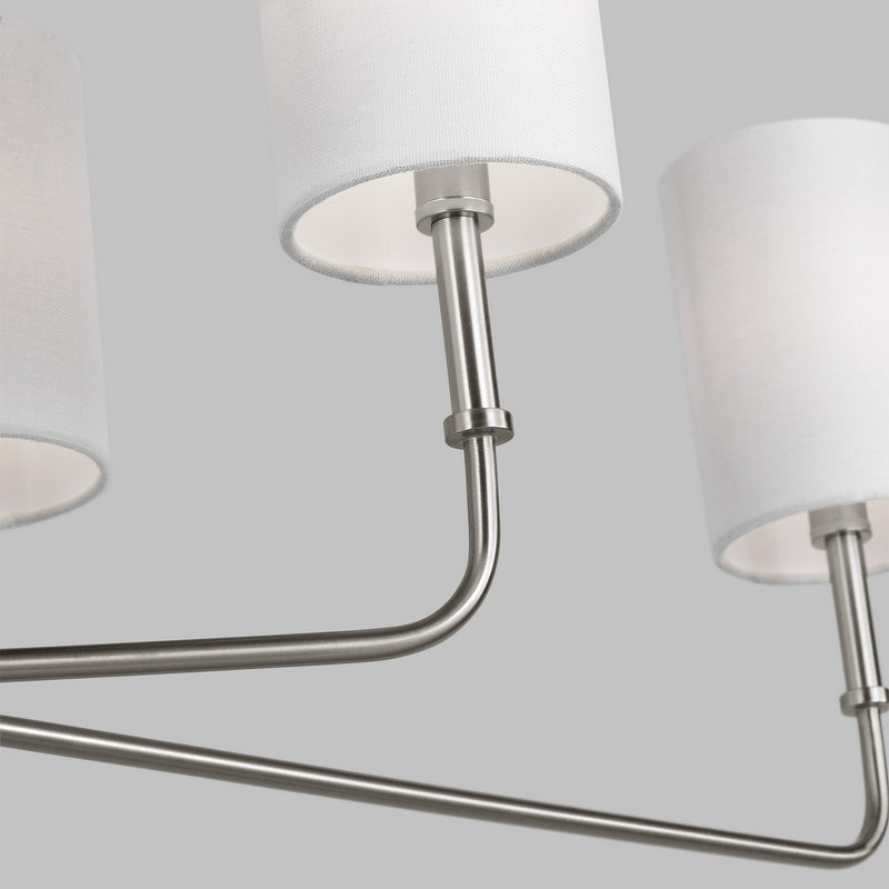 Visual Comfort Studio 3609306-962 Six Light Chandelier, Brushed Nickel