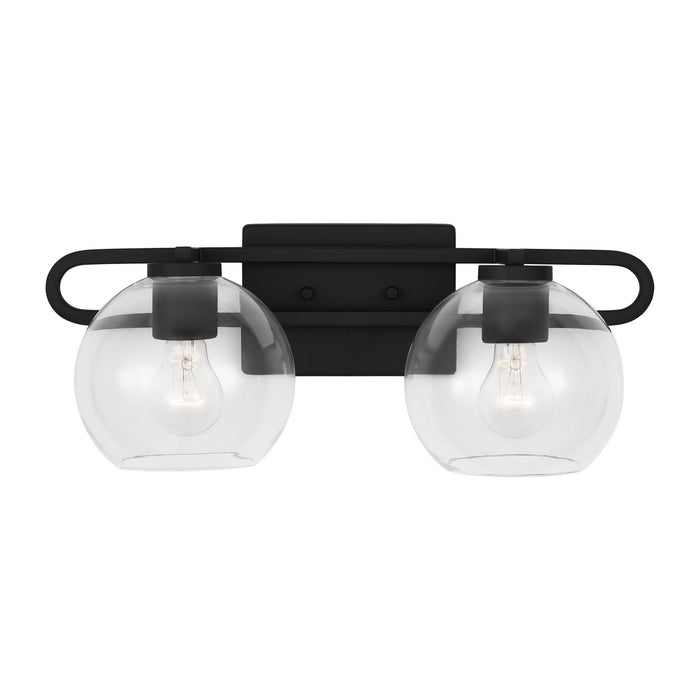 Visual Comfort Studio 4455702-112 Two Light Bath Vanity, Midnight Black