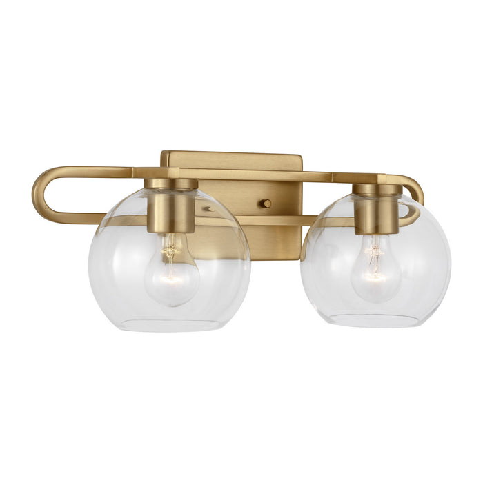 Visual Comfort Studio 4455702-848 Two Light Bath Vanity, Satin Brass