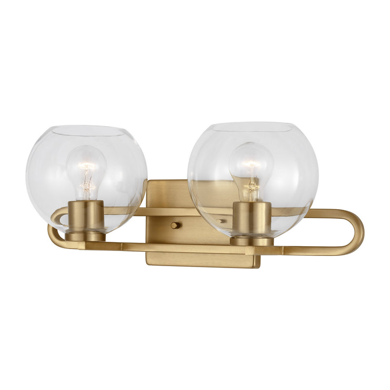Visual Comfort Studio 4455702-848 Two Light Bath Vanity, Satin Brass