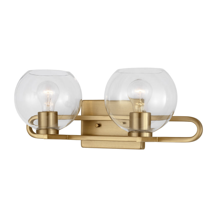 Visual Comfort Studio 4455702-848 Two Light Bath Vanity, Satin Brass