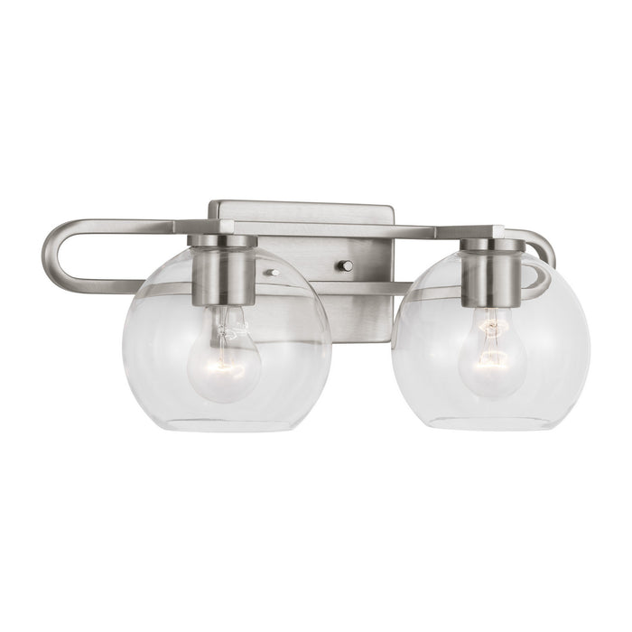 Visual Comfort Studio 4455702-962 Two Light Bath Vanity, Brushed Nickel