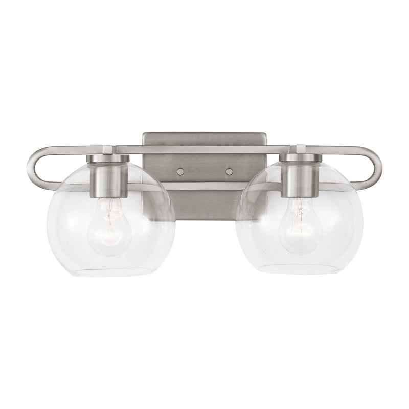 Visual Comfort Studio 4455702-962 Two Light Bath Vanity, Brushed Nickel