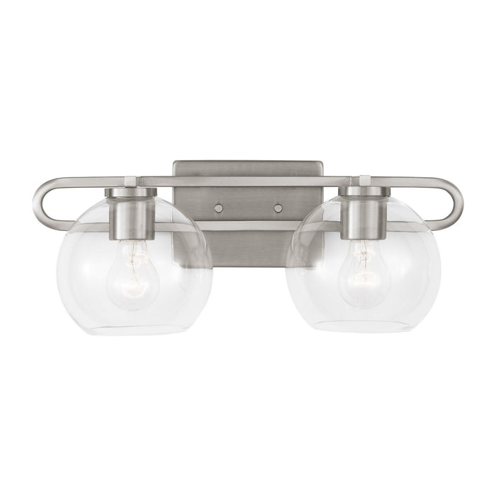 Visual Comfort Studio 4455702-962 Two Light Bath Vanity, Brushed Nickel