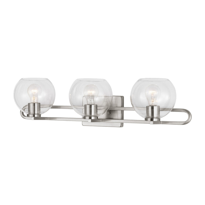 Visual Comfort Studio 4455703-962 Three Light Bath Vanity, Brushed Nickel
