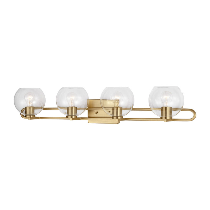Visual Comfort Studio 4455704-848 Four Light Bath Vanity, Satin Brass