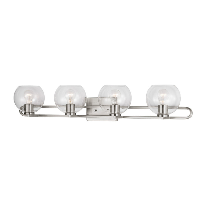 Visual Comfort Studio 4455704-962 Four Light Bath Vanity, Brushed Nickel