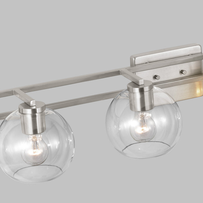Visual Comfort Studio 4455704-962 Four Light Bath Vanity, Brushed Nickel