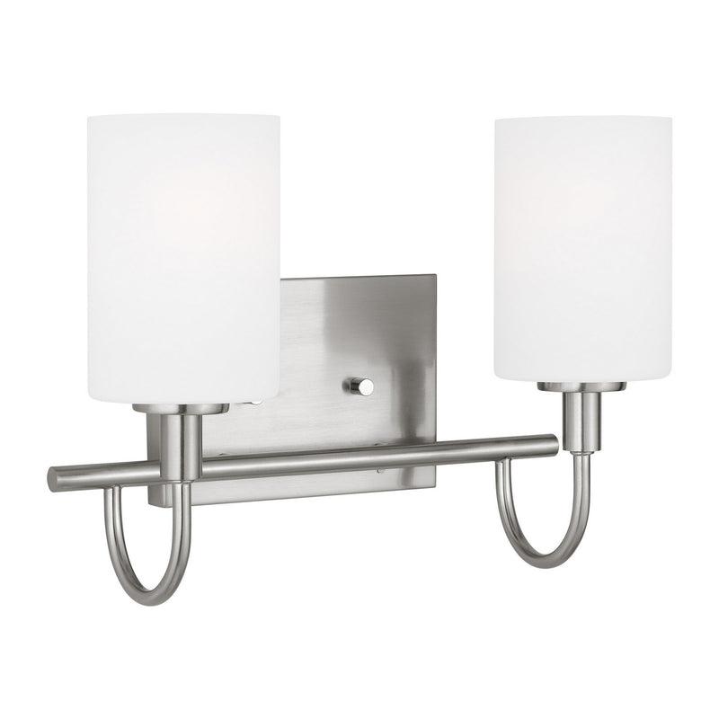 Visual Comfort Studio 4457102-962 Two Light Bath Vanity, Brushed Nickel