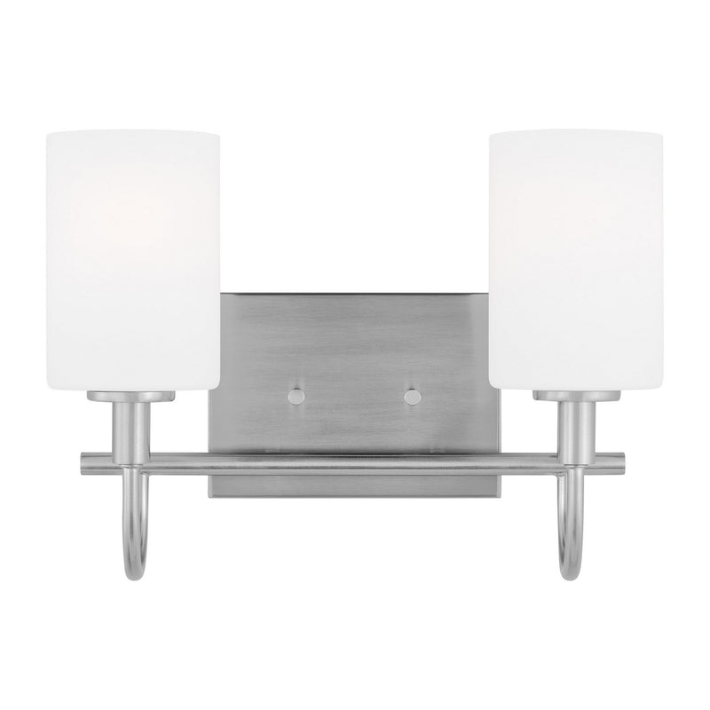 Visual Comfort Studio 4457102-962 Two Light Bath Vanity, Brushed Nickel