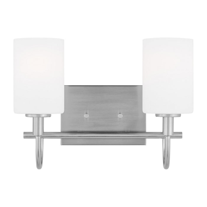 Visual Comfort Studio 4457102-962 Two Light Bath Vanity, Brushed Nickel