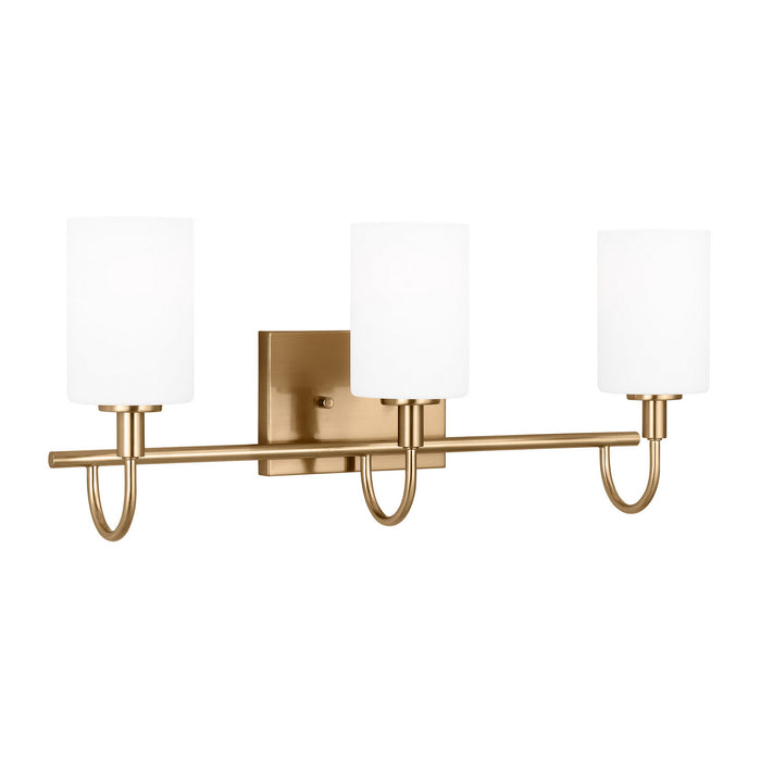 Visual Comfort Studio 4457103-848 Three Light Bath Vanity, Satin Brass