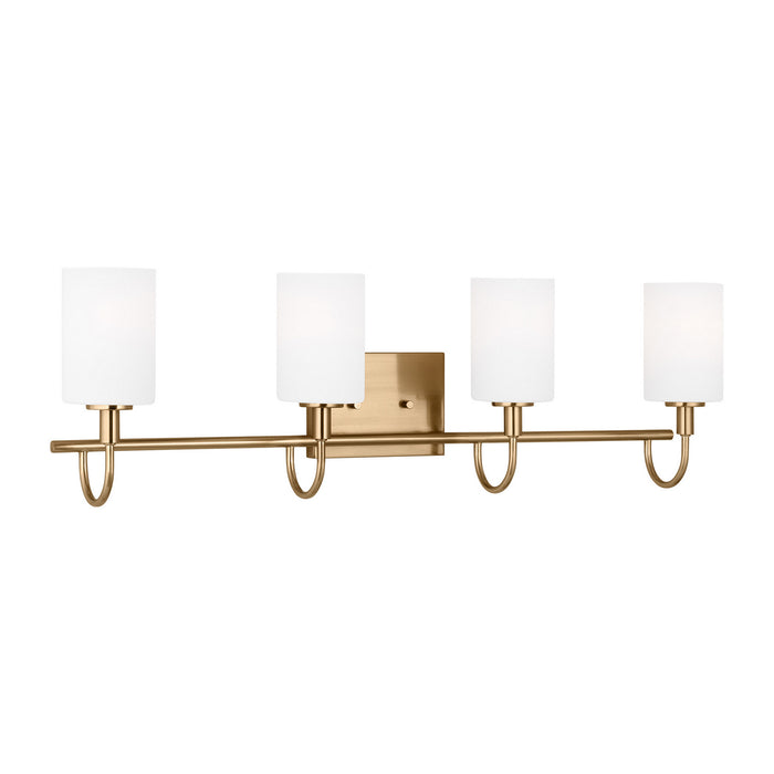 Visual Comfort Studio 4457104-848 Four Light Bath Vanity, Satin Brass