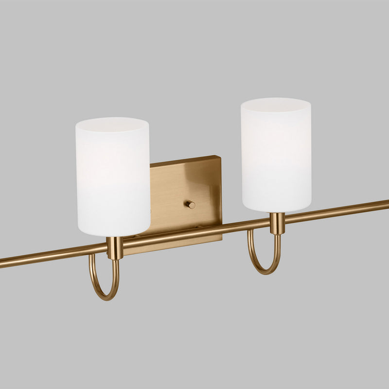 Visual Comfort Studio 4457104-848 Four Light Bath Vanity, Satin Brass
