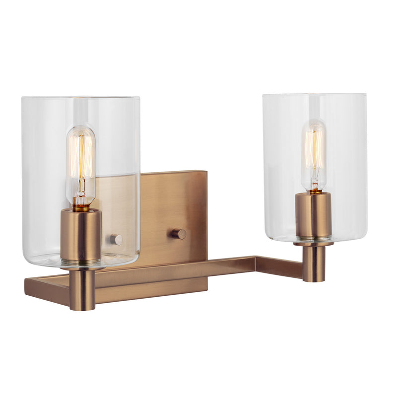 Visual Comfort Studio 4464202-848 Two Light Bath Vanity, Satin Brass