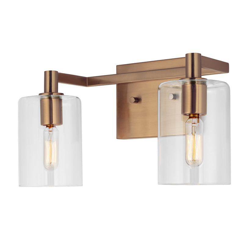 Visual Comfort Studio 4464202-848 Two Light Bath Vanity, Satin Brass